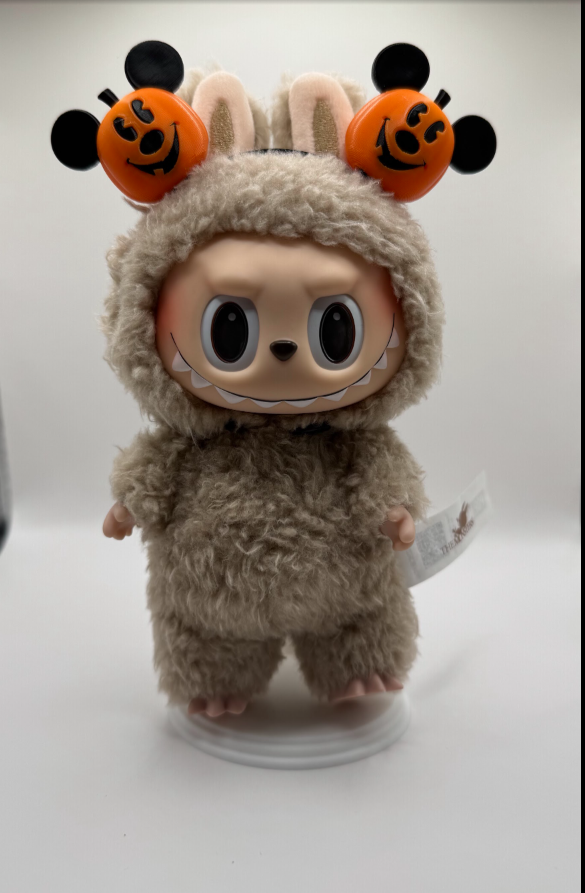 Black & Orange Modern Pumpkin Mouse Ears Headband