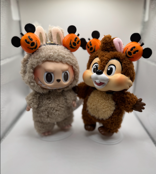 Black & Orange Modern Pumpkin Mouse Ears Headband